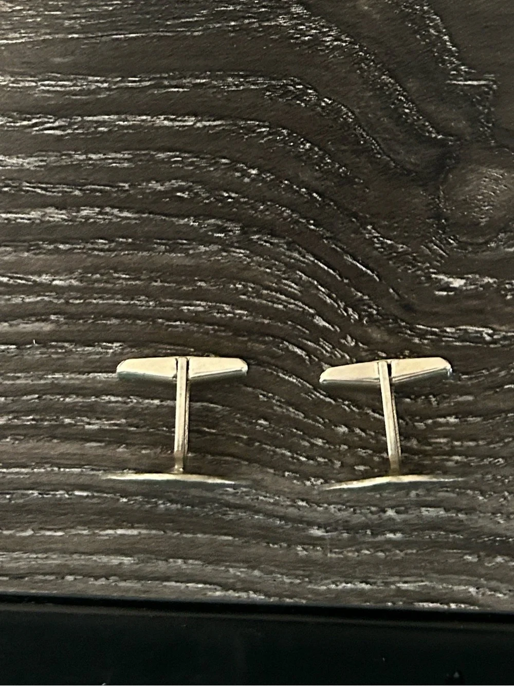 Silver hammered disc cufflinks
